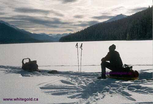 A contemplative moment on remote Isaac Lake, Bowron Lake Chain