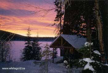 A cozy winter Bowron Lakes Cabin